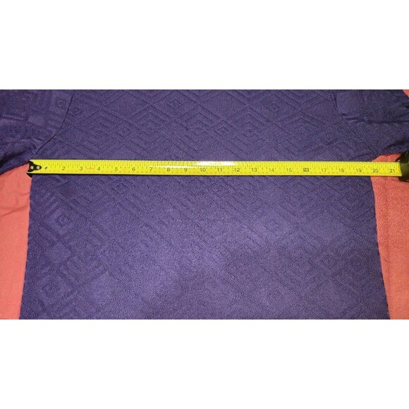 Alfred Dunner Vintage Purple Knit Sweater Small Diamond Mock Neck LS 100%Acrylic - Picture 6 of 8